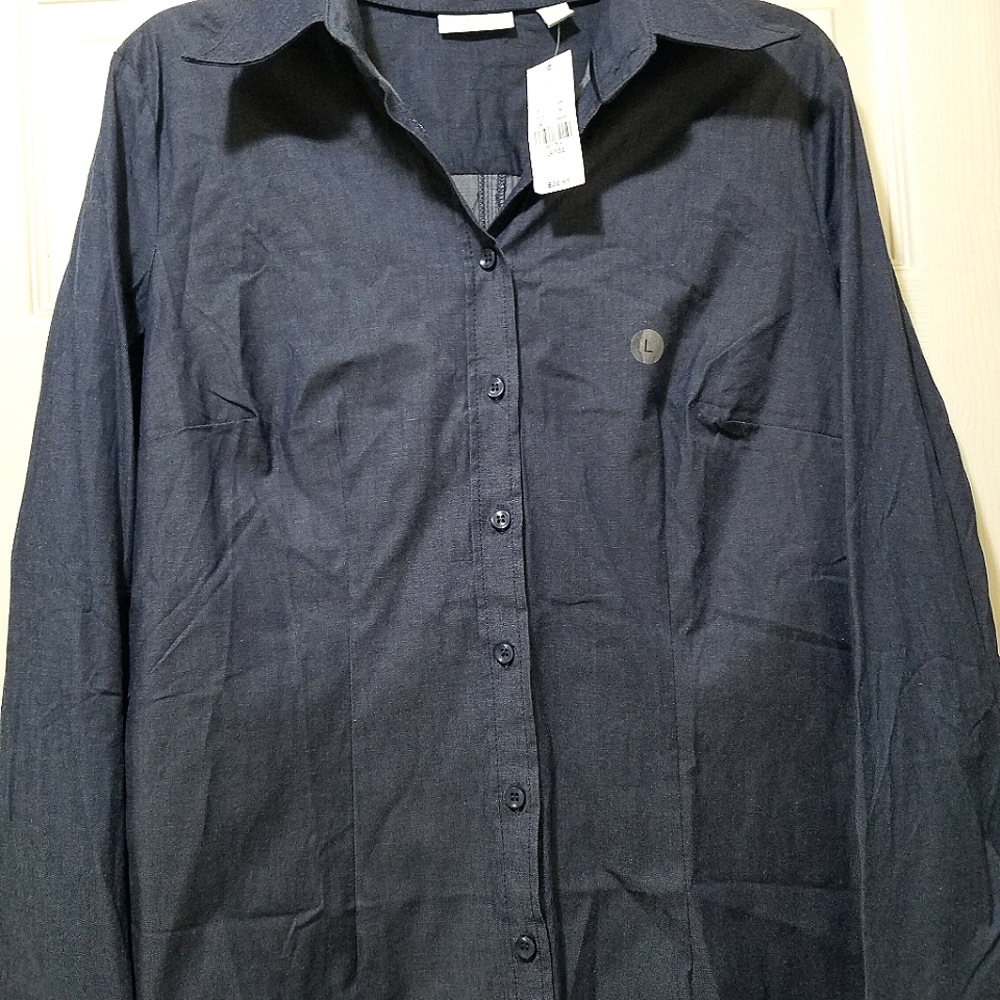 New York & co. Navy blue Stretch Blouse